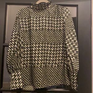 Dark green/black patterned blouse